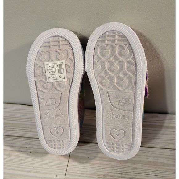 Skechers NWT Girls Rainbow Unicorn Twinkle Toes Light-up Sneakers Size 7 - Picture 6 of 6